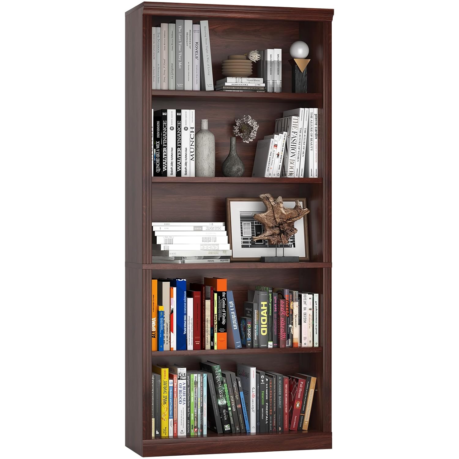 Office X Furniture - 5-ярусный деревянный книжный шкаф с открытой