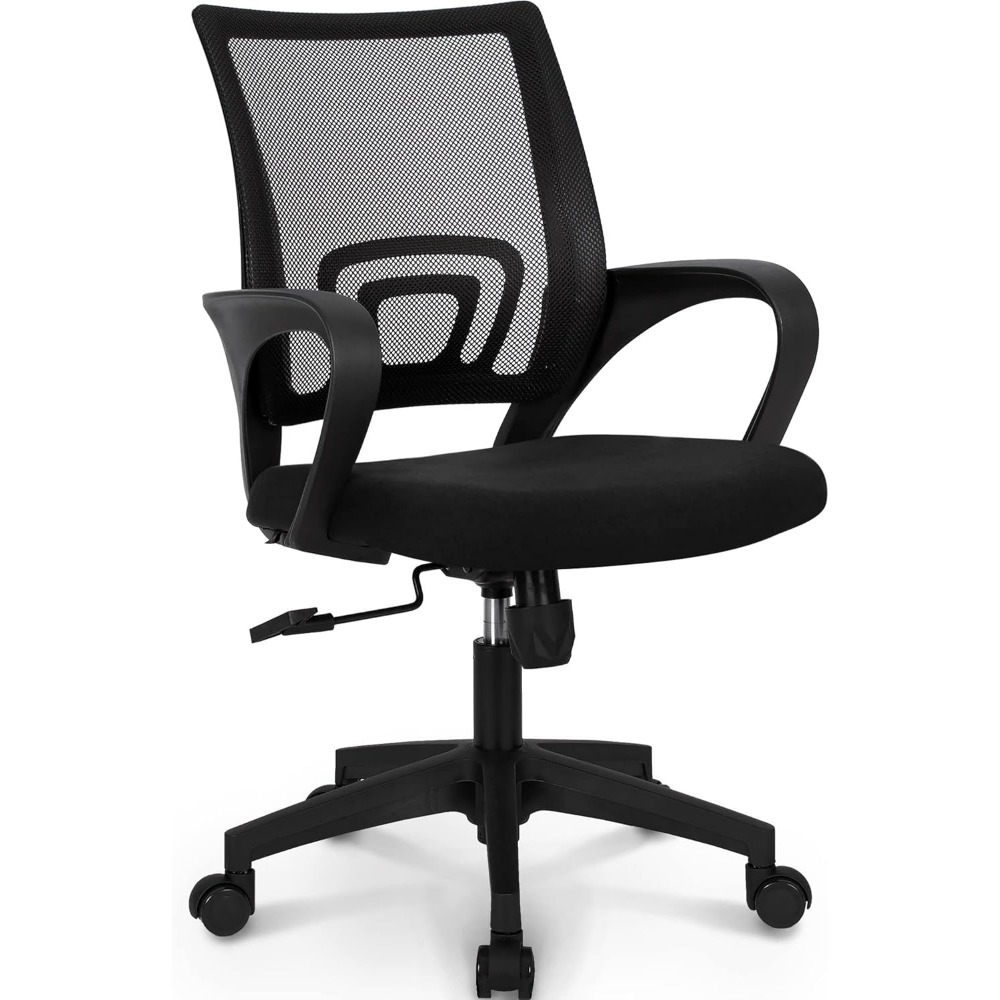 Task Chair Mid Back - Черное сетчатое игровое офисное кресло с