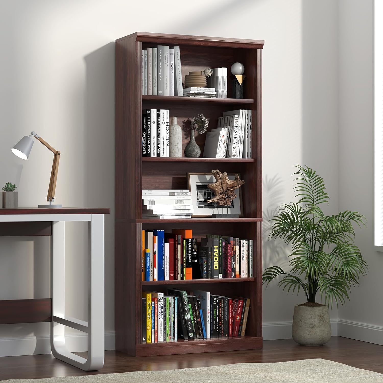 5-ярусный деревянный книжный ш – обзор и цена Office X Furniture