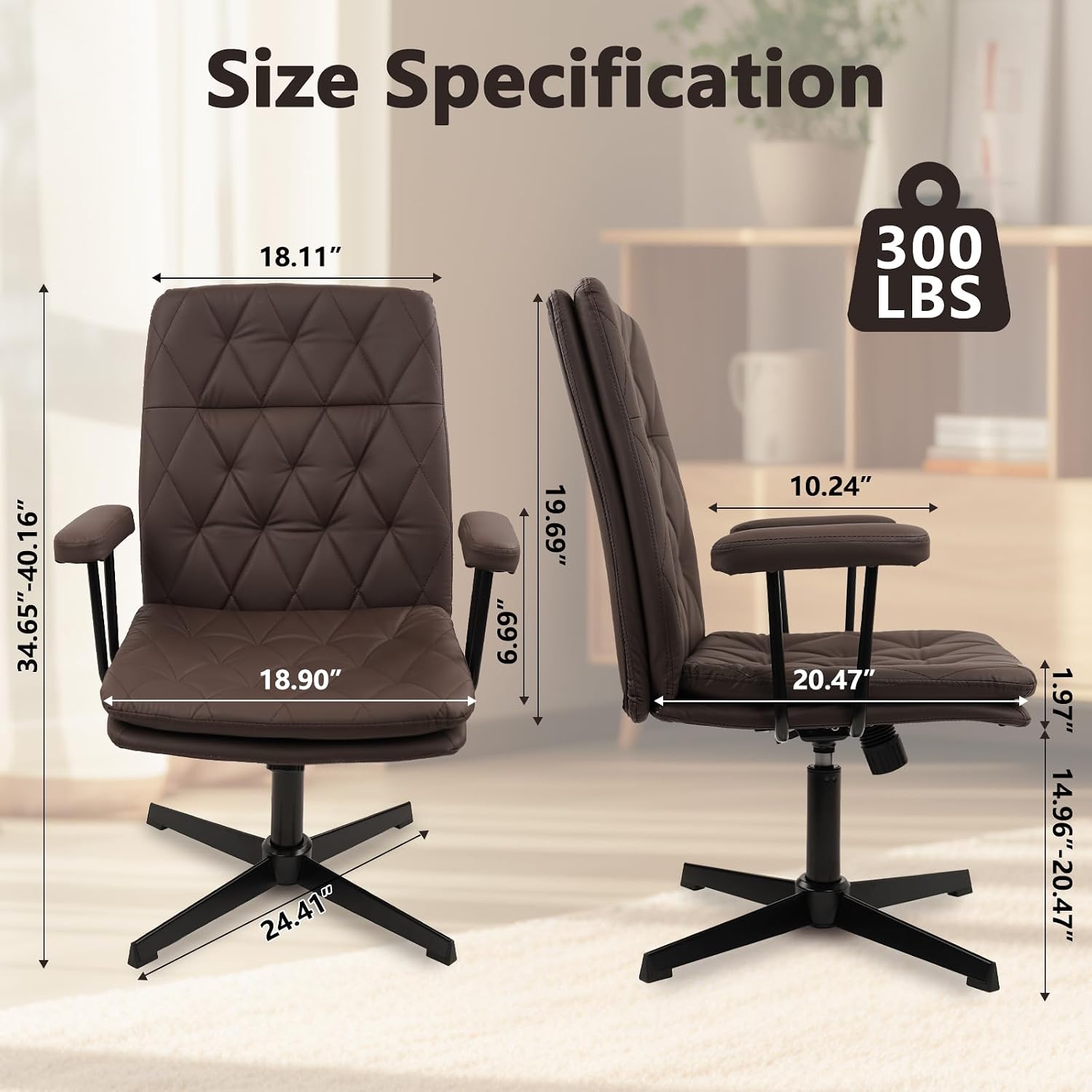 Коричневое кожаное офисное кре – обзор и цена Task Chair Mid Back
