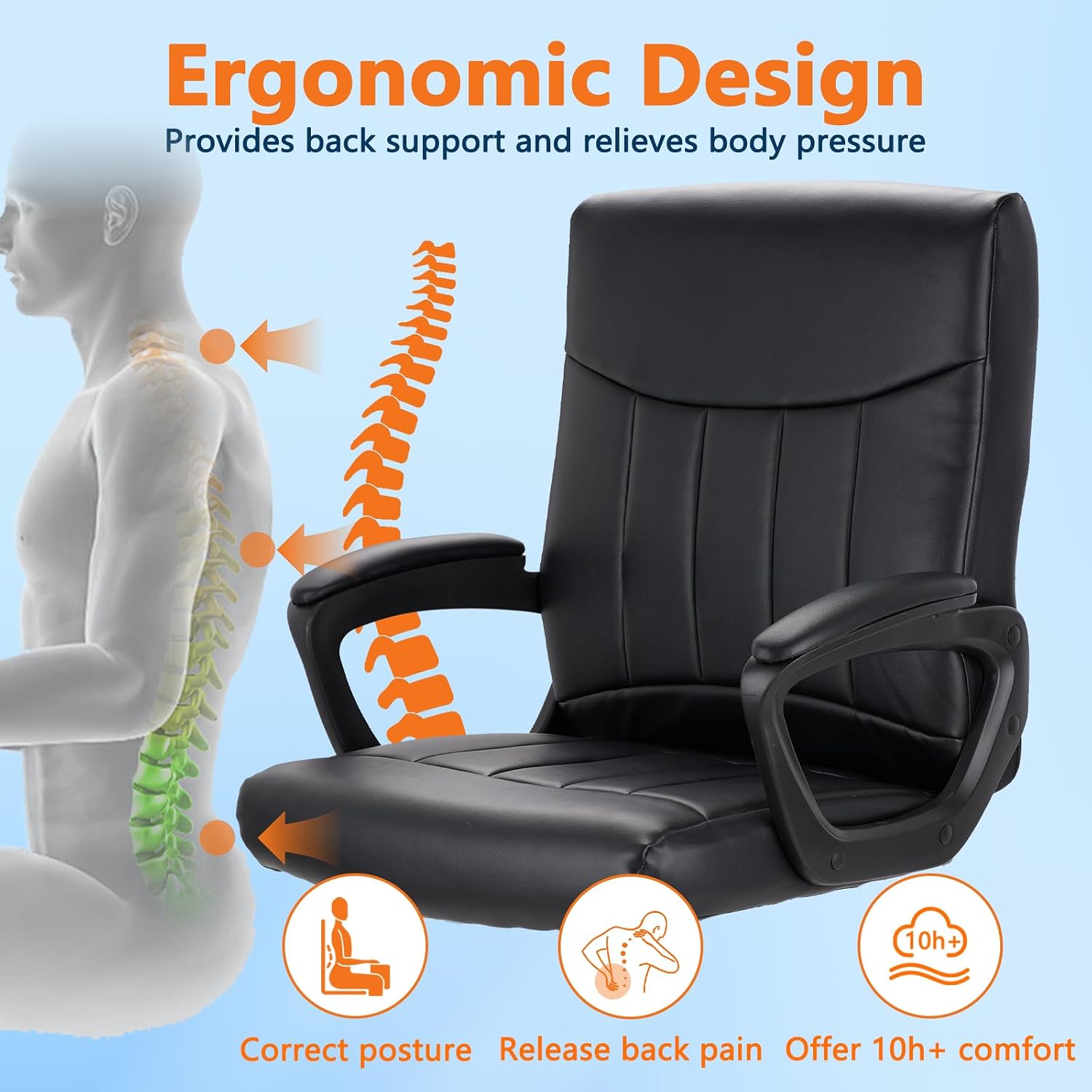 Кожаное офисное кресло с эргон – обзор и цена Task Chair Mid Back